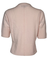REPEAT CASHMERE CARDIGAN WITH RIB DETAIL - GLOSS