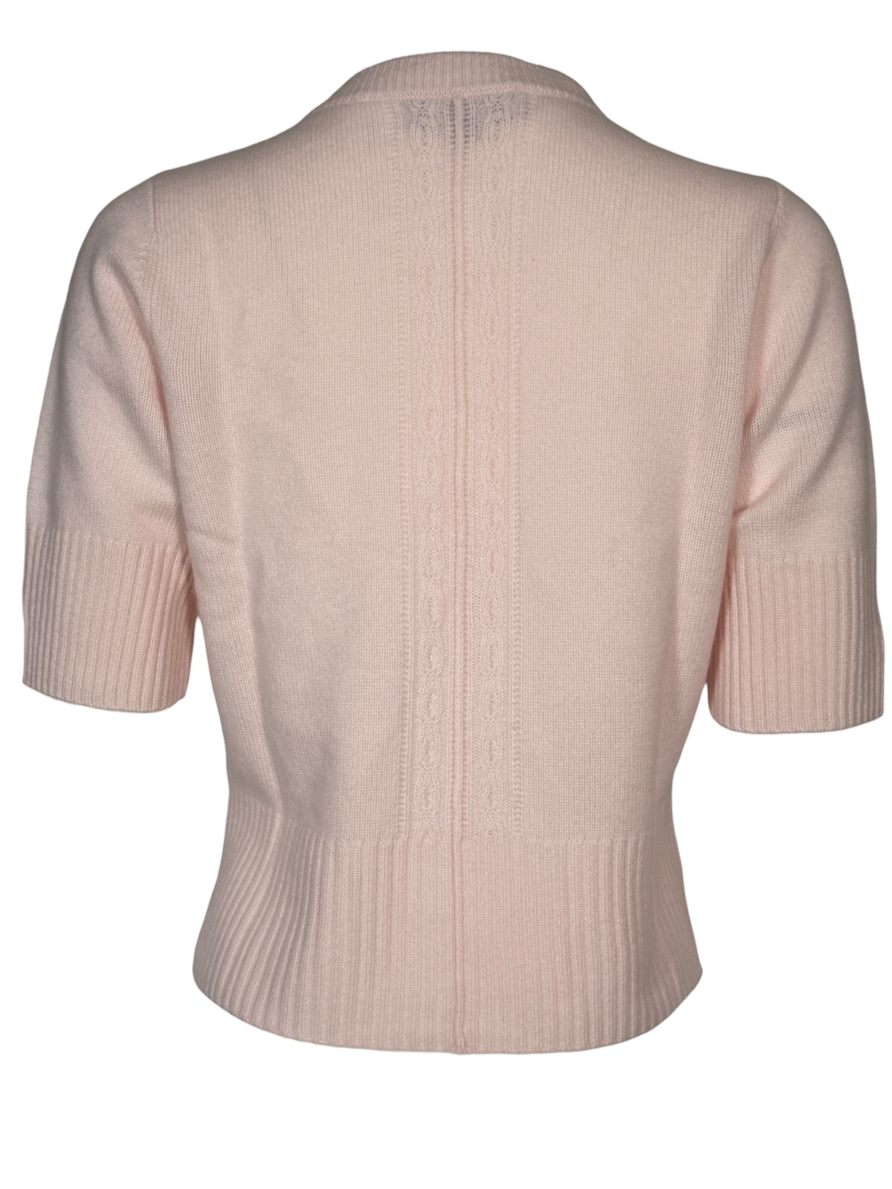REPEAT CASHMERE CARDIGAN WITH RIB DETAIL - GLOSS