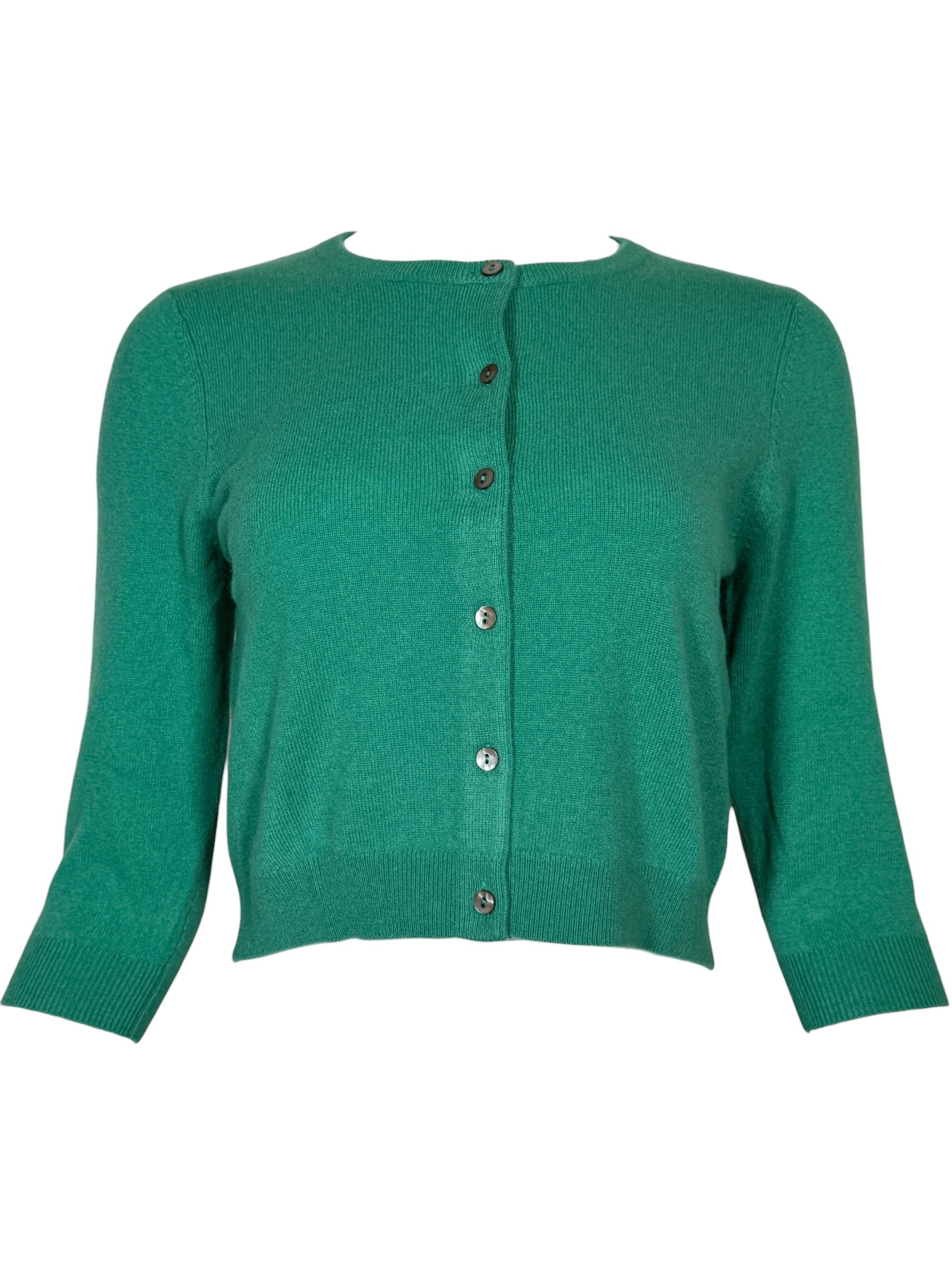 REPEAT CASHMERE CARDIGAN - GREEN