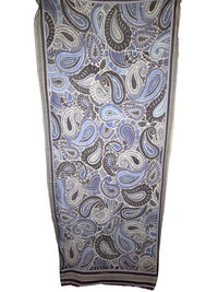 19ANDREA'S47 CASHMERE & SILK SCARF - NAVY PAISLEY