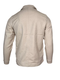 BUTTON DOWN MEN’S HERRINGBONE SAFARI JACKET - TAN