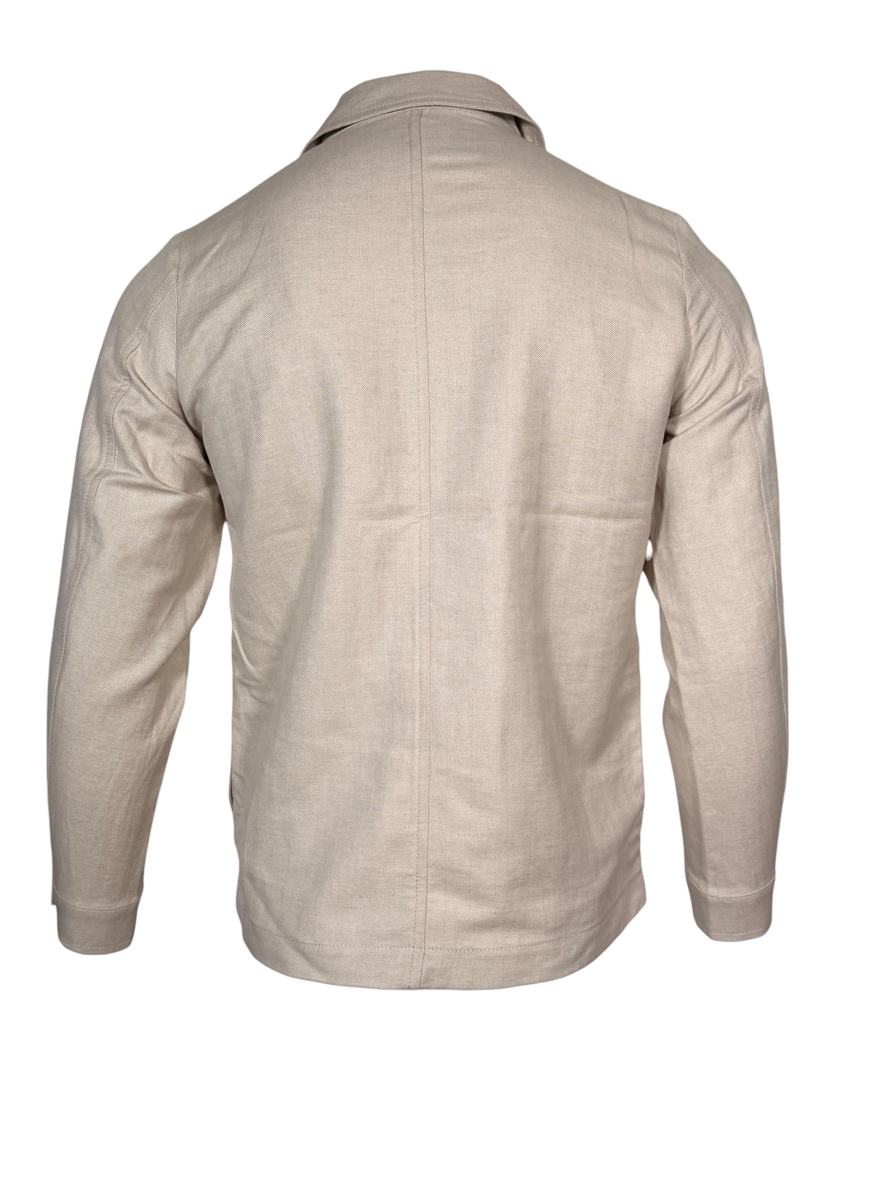 BUTTON DOWN MEN’S HERRINGBONE SAFARI JACKET - TAN
