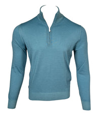 BUTTON DOWN VINTAGE 1/4 ZIP SWEATER - SAPPHIRE BLUE