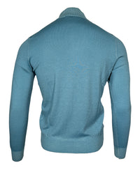 BUTTON DOWN VINTAGE 1/4 ZIP SWEATER - SAPPHIRE BLUE
