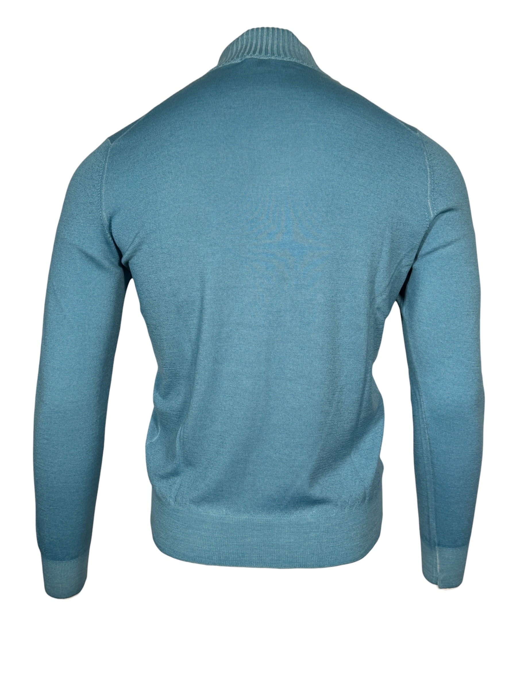 BUTTON DOWN VINTAGE 1/4 ZIP SWEATER - SAPPHIRE BLUE