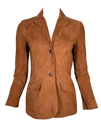 VIA MASINI 80 WOMEN'S SUEDE BLAZER - CUOIO