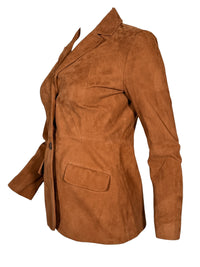 VIA MASINI 80 WOMEN'S SUEDE BLAZER - CUOIO