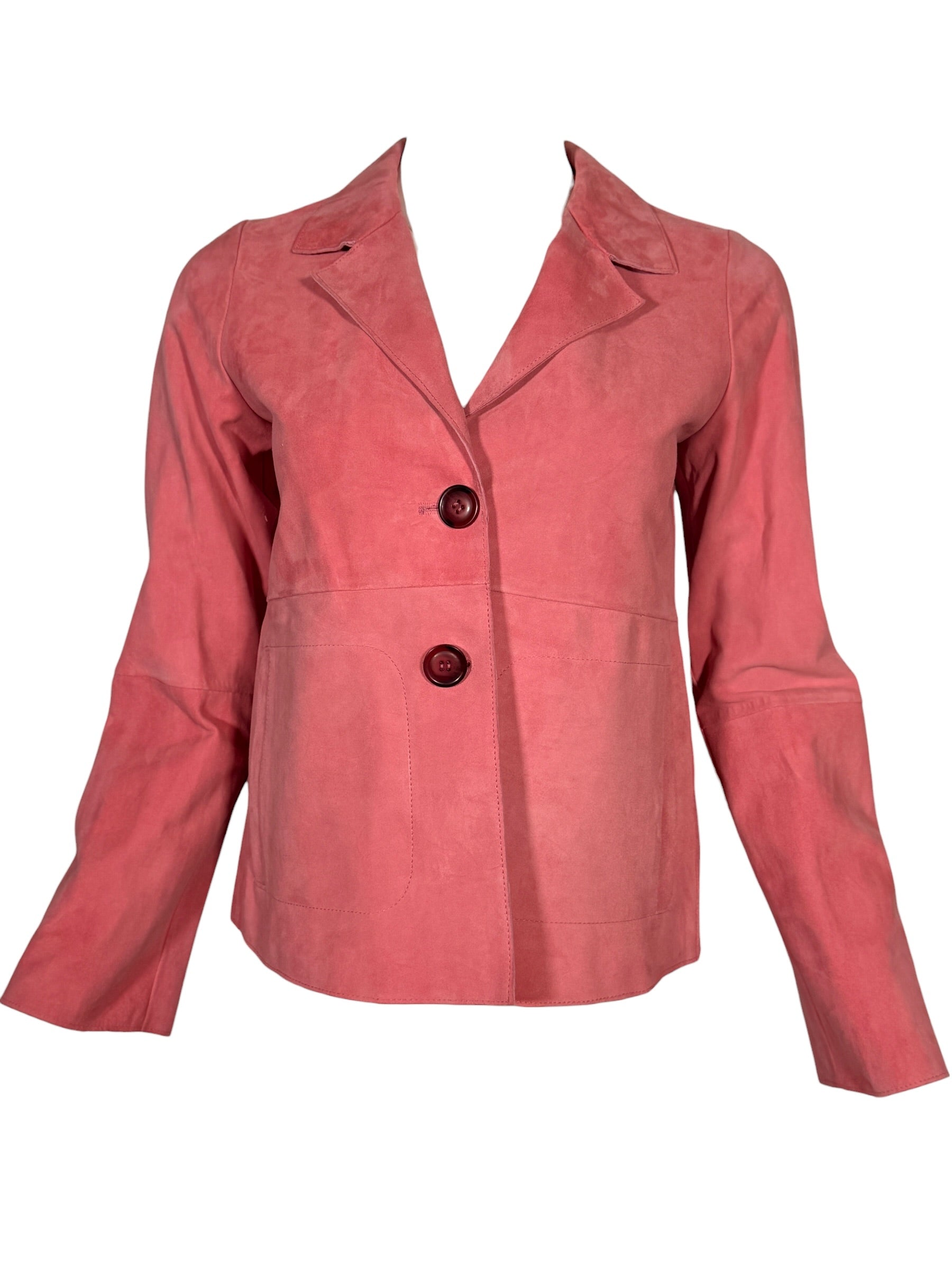 VIA MASINI 80 WOMEN'S SUEDE JACKET - PEONIA