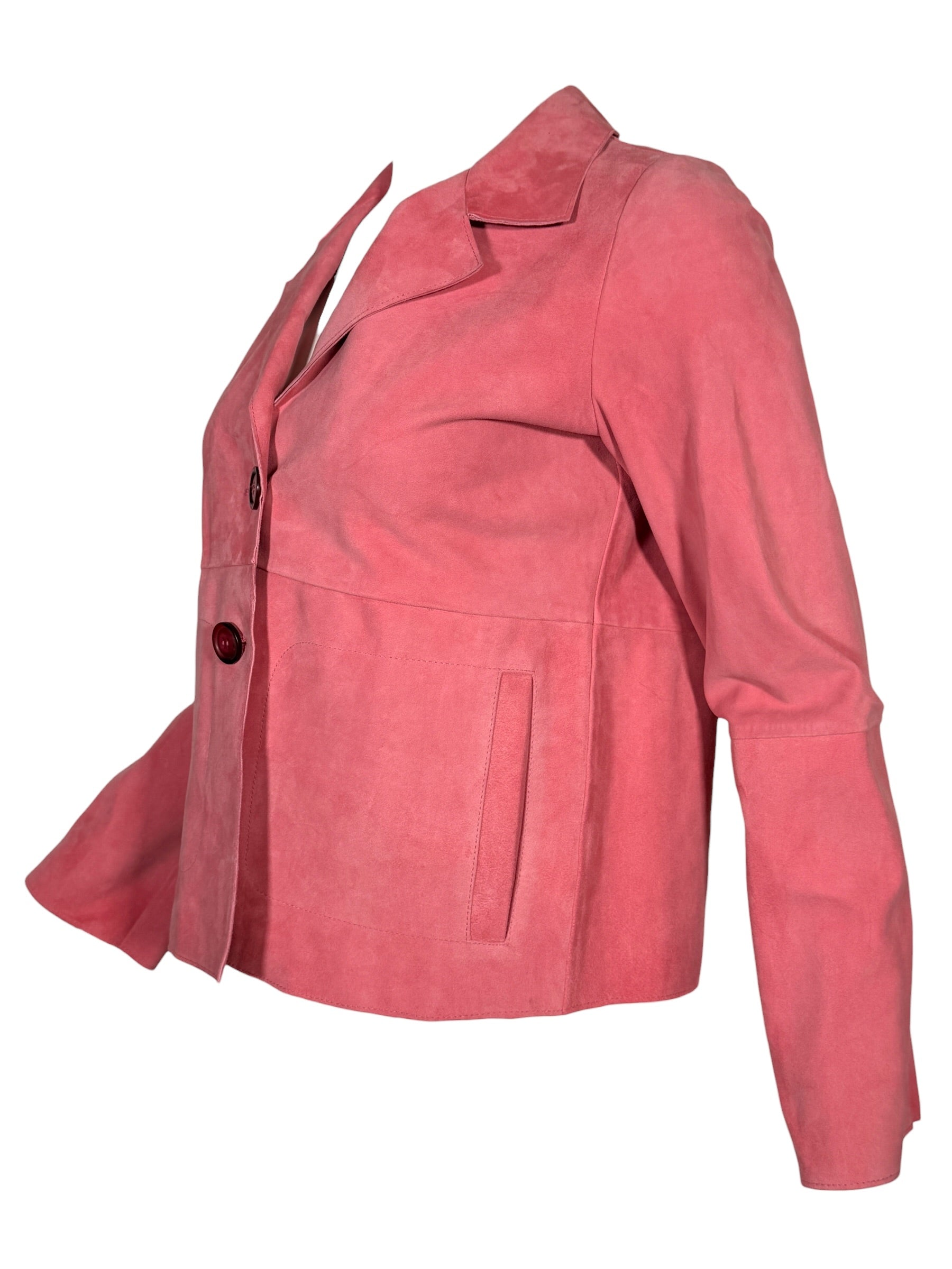 VIA MASINI 80 WOMEN'S SUEDE JACKET - PEONIA