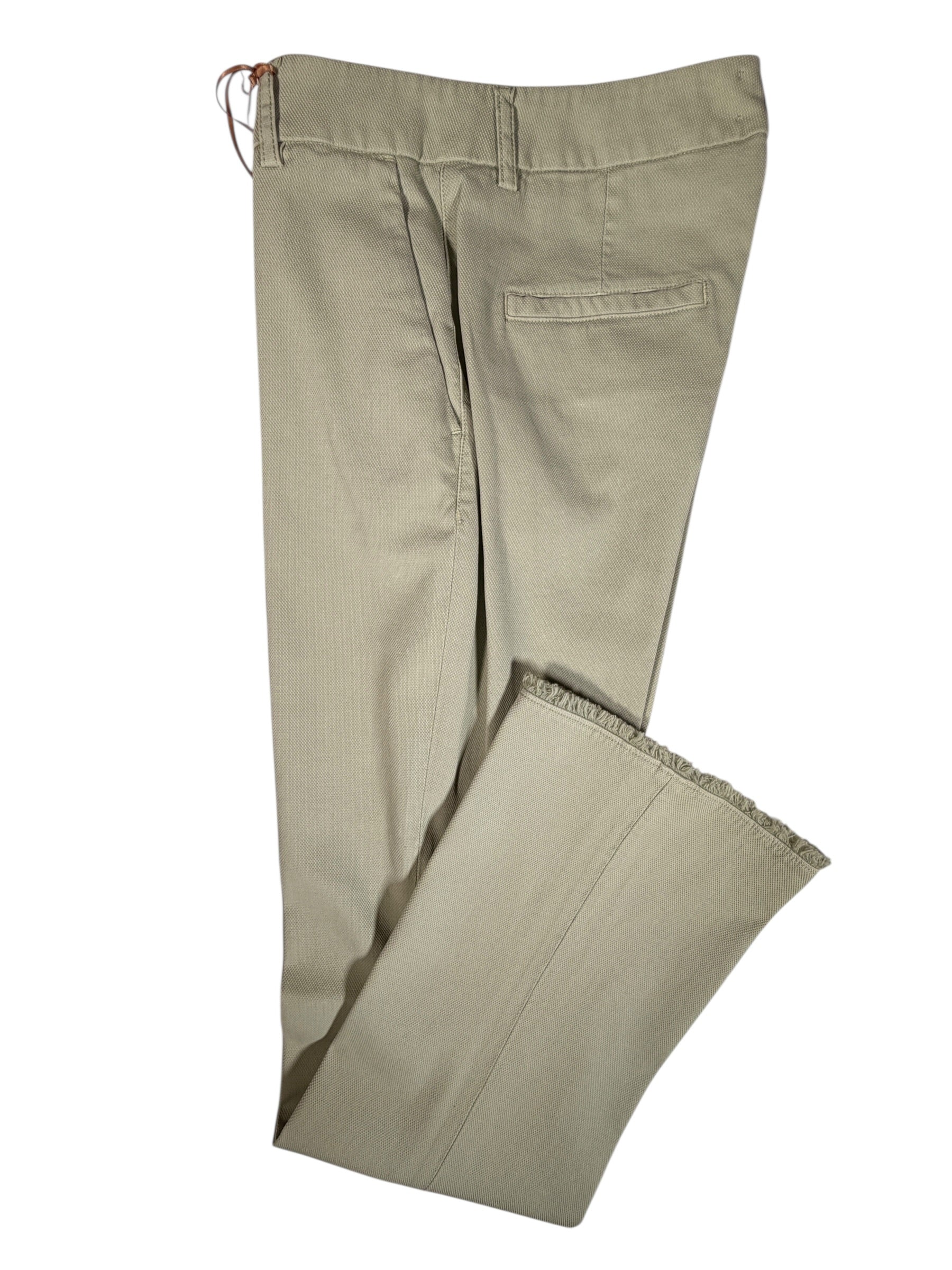 VIA MASINI 80 WOMEN'S FRINGE BOTTOM TROUSER - PISTACCHIO