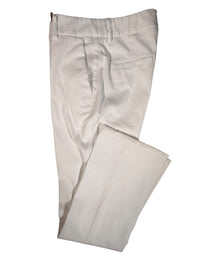 VIA MASINI 80 WOMEN'S FRINGE BOTTOM TROUSER - WHITE