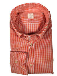 GMF 965 MEN'S COTTON SPORT SHIRT - ORANGE MICRO CHECK