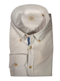 GMF 965 MEN'S COTTON SPORT SHIRT - WHITE SUMMER OXFORD