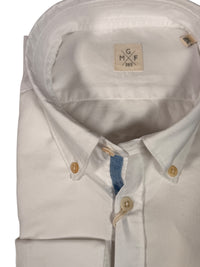 GMF 965 MEN'S COTTON SPORT SHIRT - WHITE SUMMER OXFORD