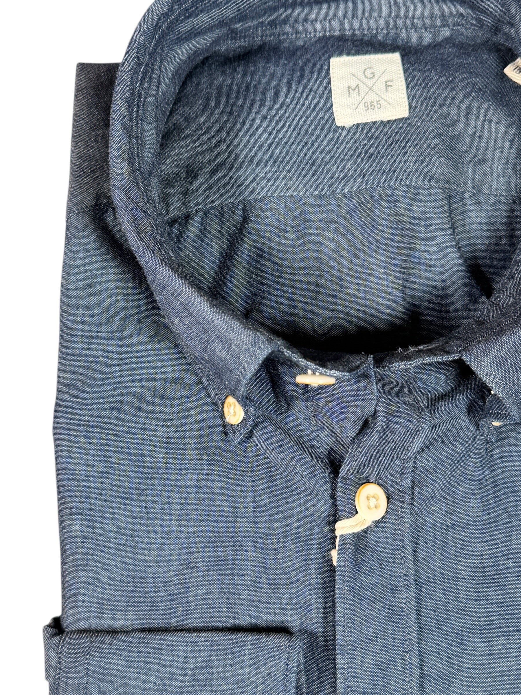 GMF 965 MEN'S DENIM SPORT SHIRT - DARK BLUE WASH