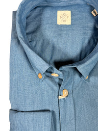 GMF 965 MEN'S DENIM SPORT SHIRT - MID BLUE WASH