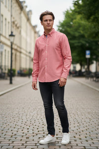 GMF 965 MEN'S COTTON SPORT SHIRT - RED SUMMER OXFORD