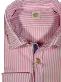 GMF 965 MEN'S COTTON SPORT SHIRT - PINK EVEN STRIPE