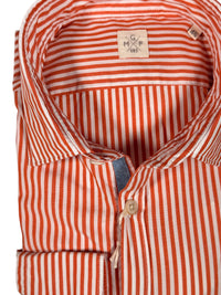 GMF 965 MEN'S COTTON SPORT SHIRT - ORANGE EVEN STRIPE