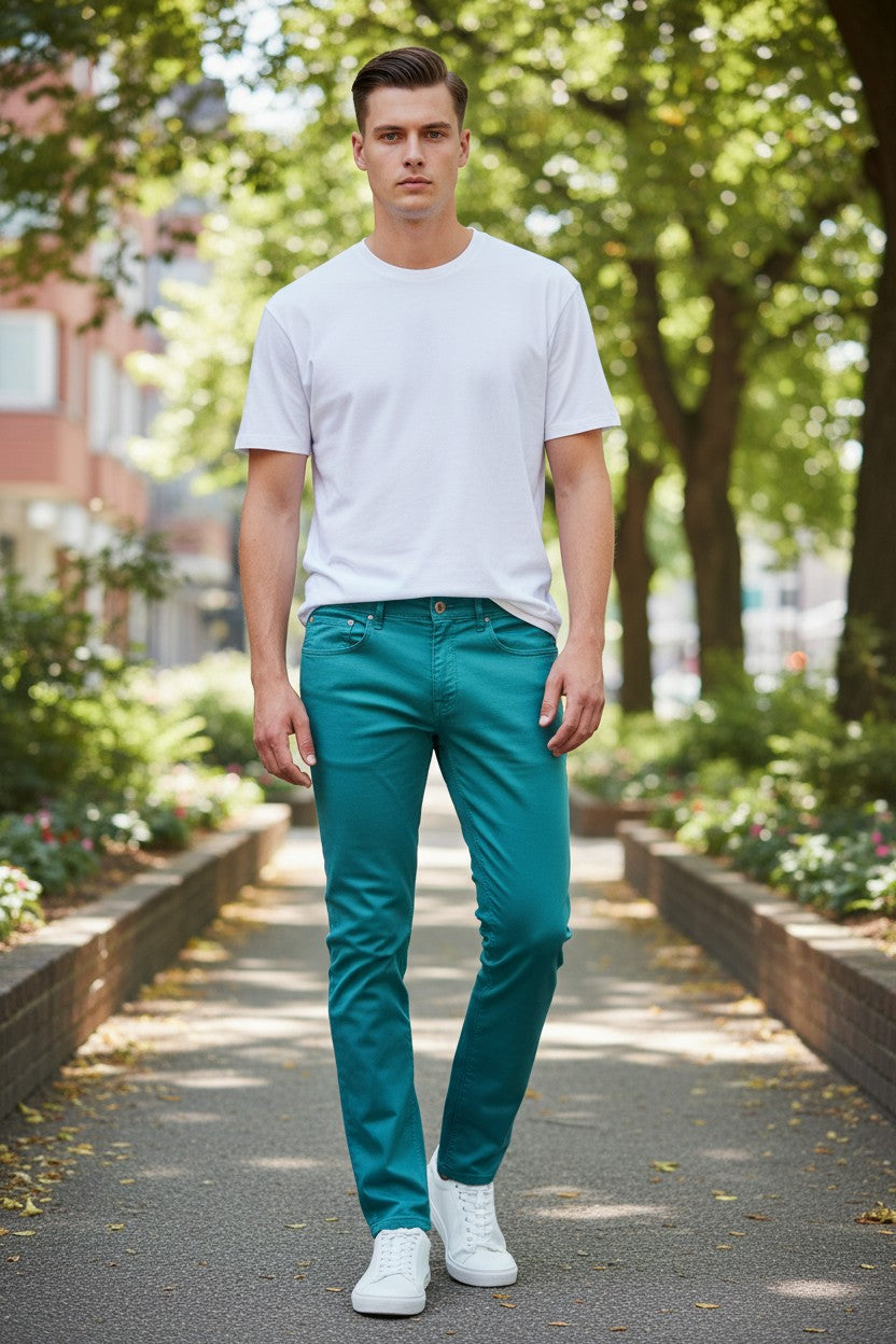 PT TORINO MEN'S 5-POCKET PANT - PETROLIO