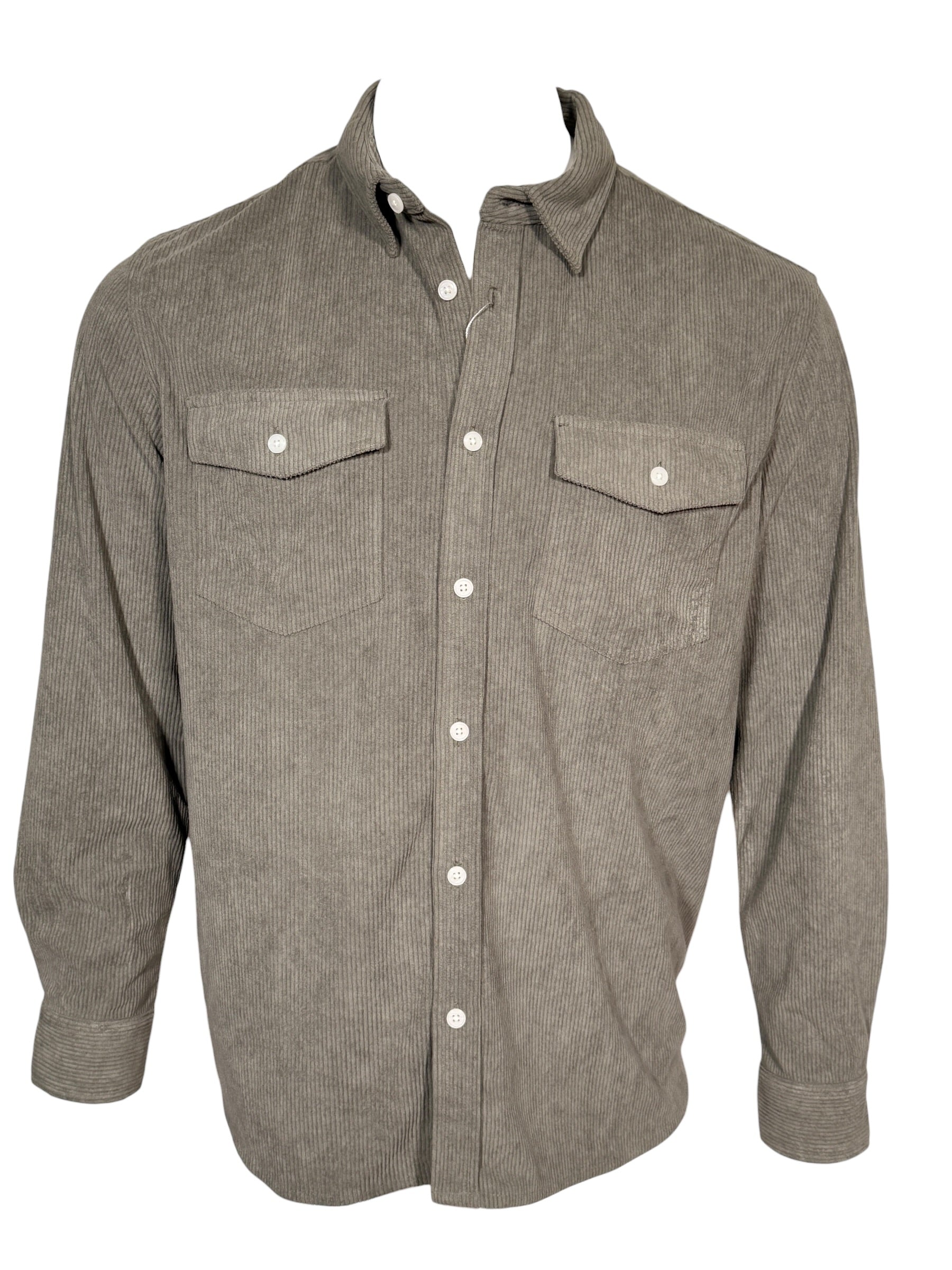 GEORG ROTH MEN'S STRETCH CORDUROY SHIRT JACKET - GREY
