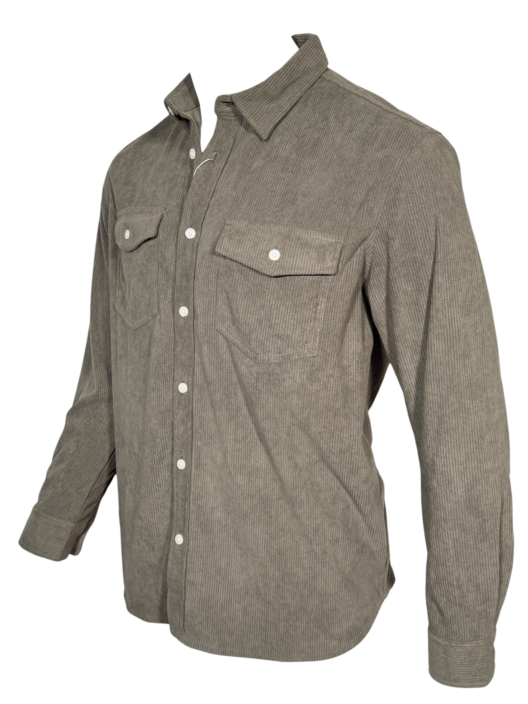 GEORG ROTH MEN'S STRETCH CORDUROY SHIRT JACKET - GREY