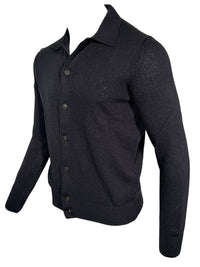 BUTTON DOWN COTTON/CASHMERE CARDIGAN - NAVY