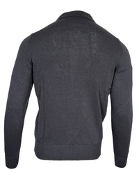 BUTTON DOWN COTTON/CASHMERE CARDIGAN - NAVY