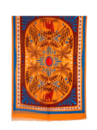 CALABRESE 1924 COTTON/LINEN SCARF - ORANGE JAGUAR