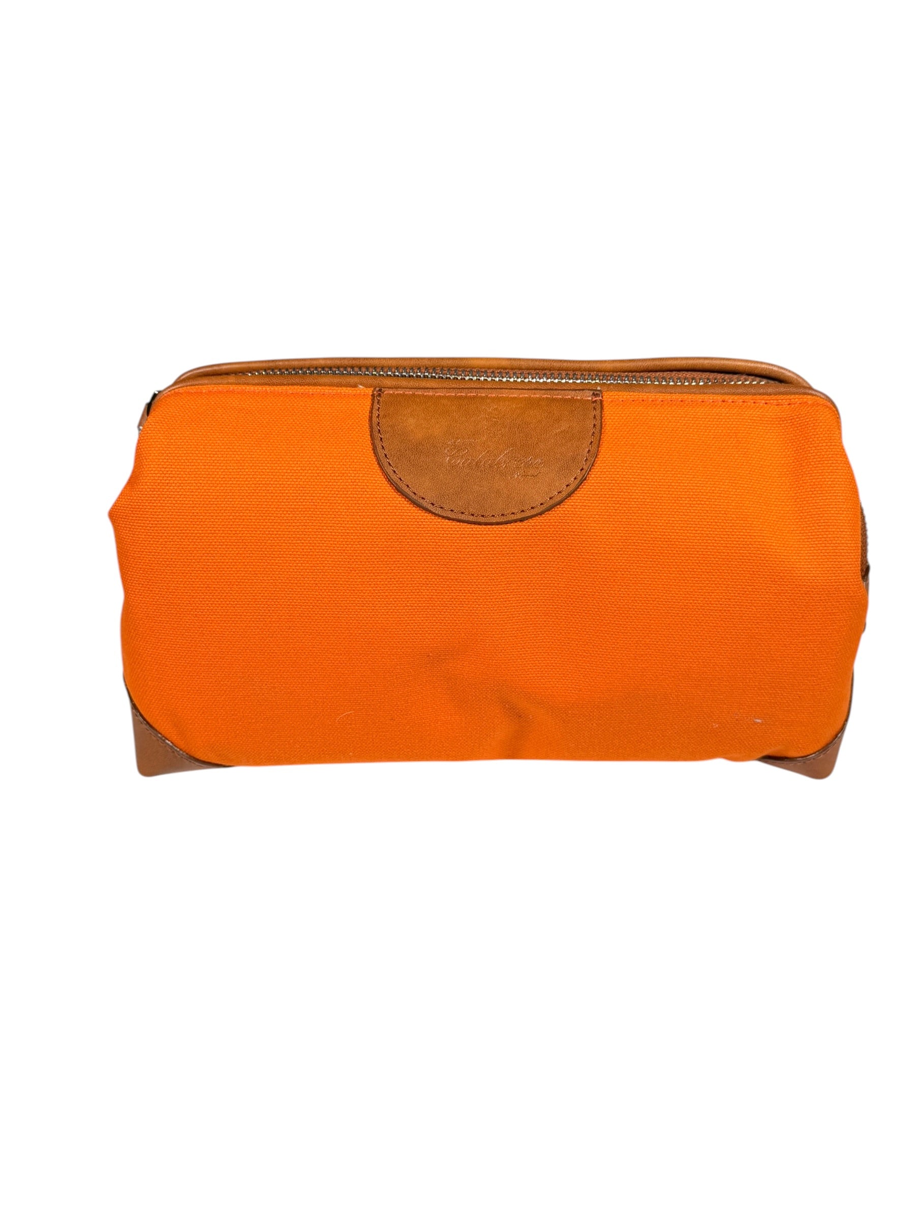 CALABRESE 1924 HINGE TOP BEAUTY CASE - ORANGE