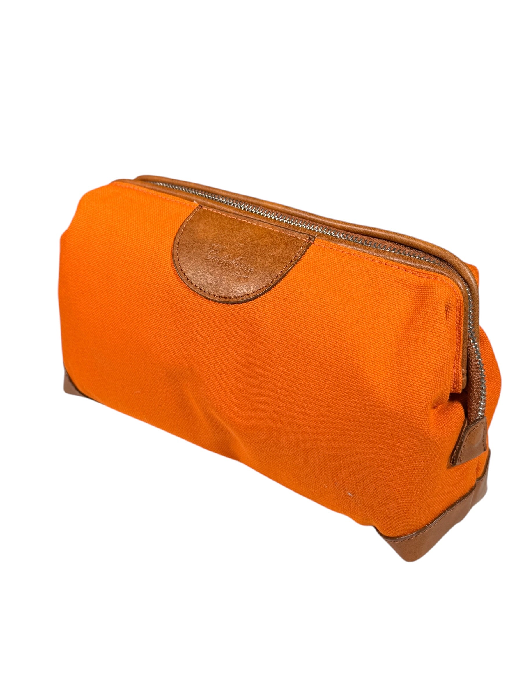 CALABRESE 1924 HINGE TOP BEAUTY CASE - ORANGE