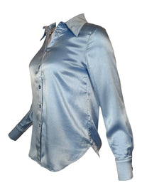 SAND COPENHAGEN STRETCH SILK TOP - SKY BLUE