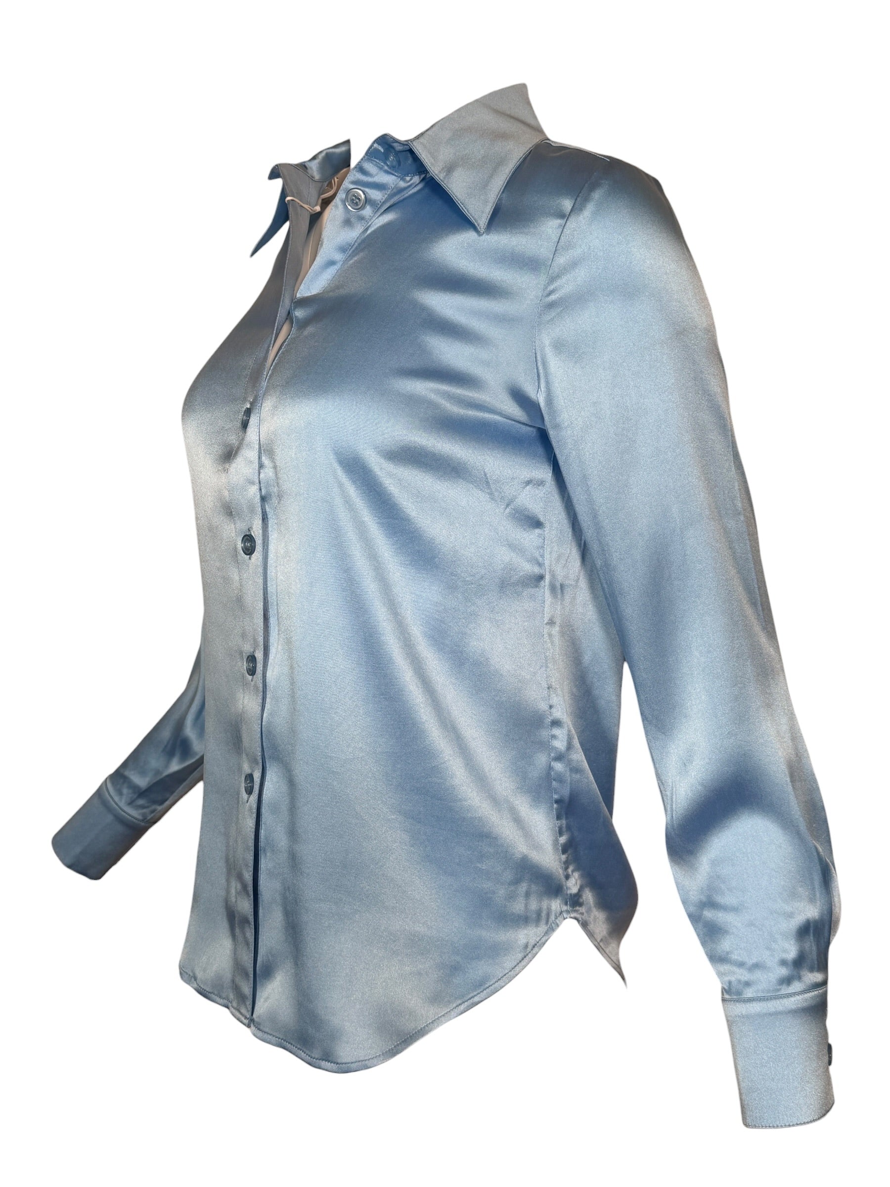 SAND COPENHAGEN STRETCH SILK TOP - SKY BLUE
