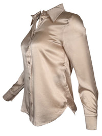 SAND COPENHAGEN STRETCH SILK TOP - CHAMPAGNE