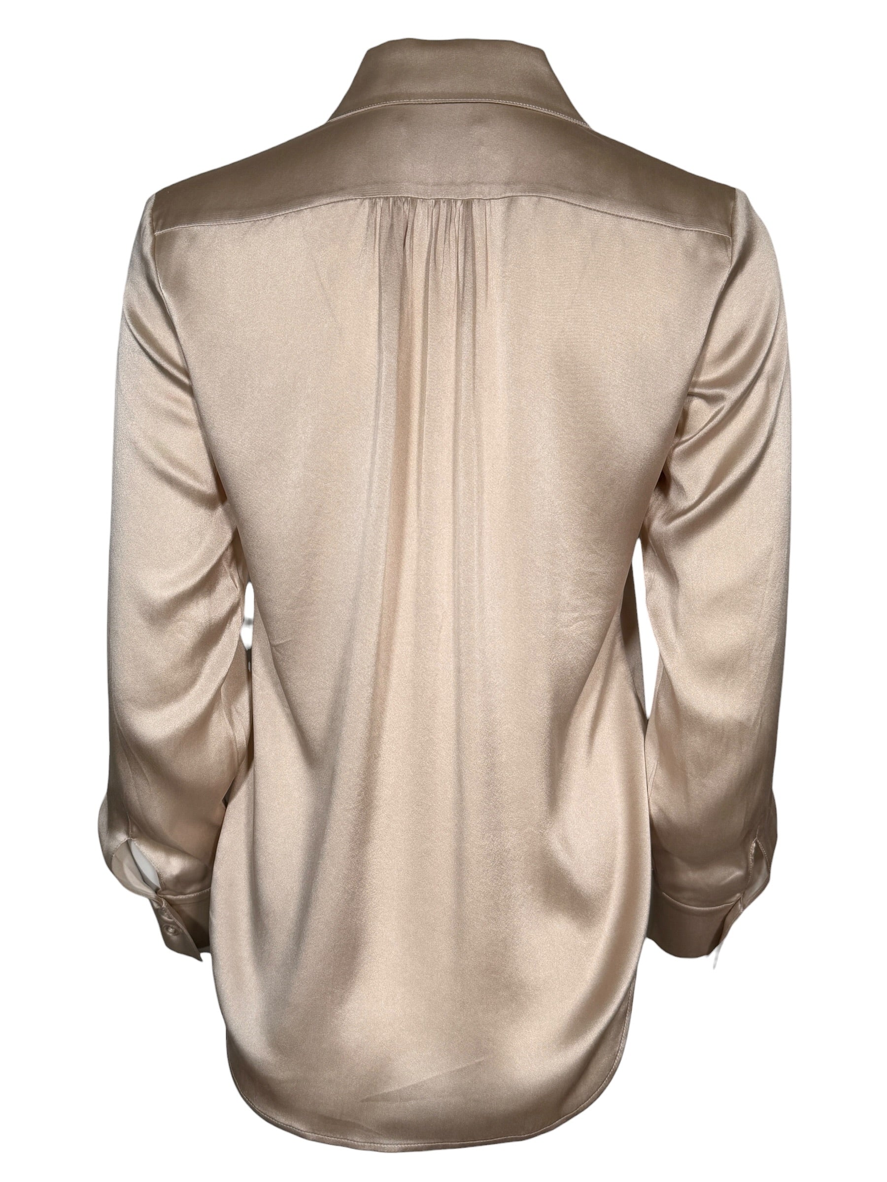 SAND COPENHAGEN STRETCH SILK TOP - CHAMPAGNE