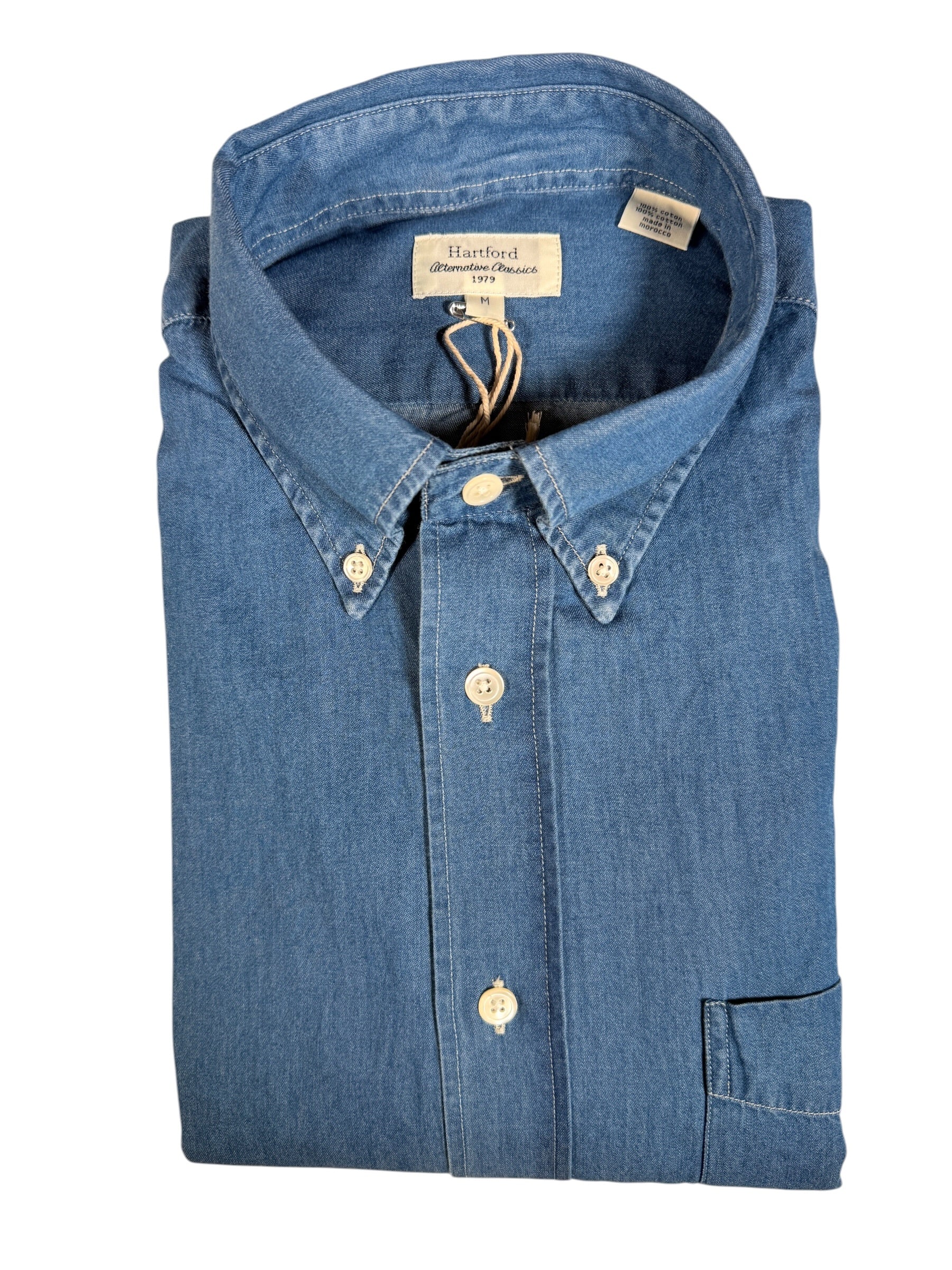 HARTFORD MEN'S CASUAL DENIM SHIRT - INDIGO
