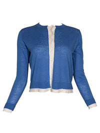 ROSSO 35 CARDIGAN - BLUE WITH WHITE TRIM