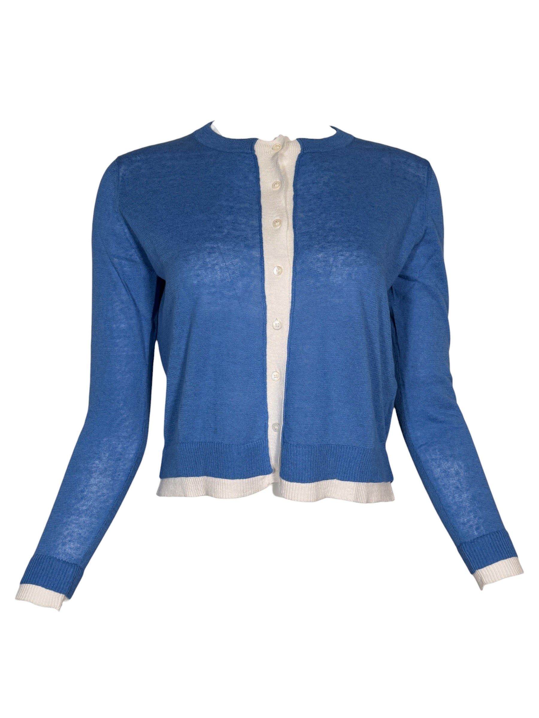 ROSSO 35 CARDIGAN - BLUE WITH WHITE TRIM