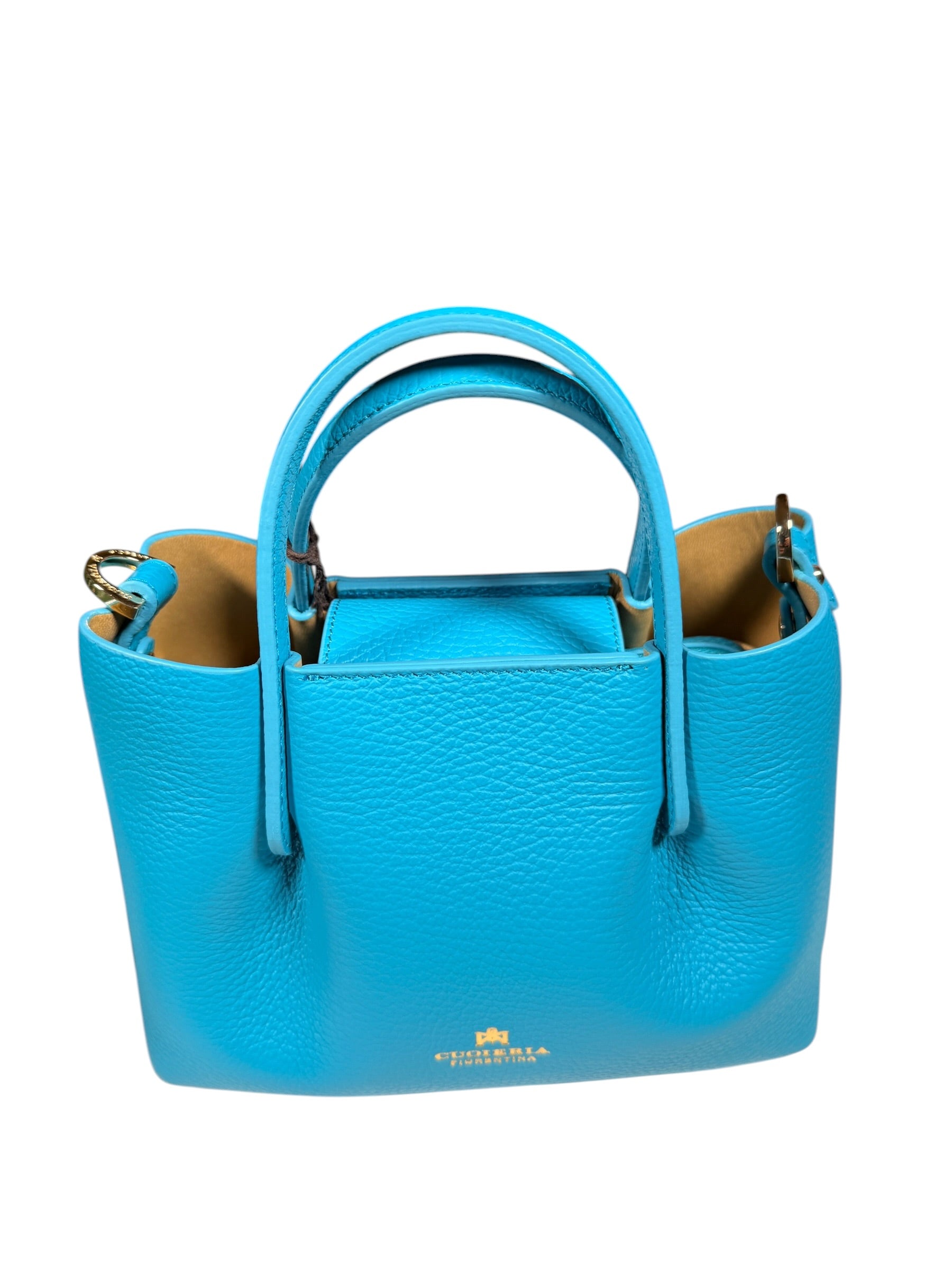 CUOIERIA FIORENTINA CANDY MINI TOTE - TURQUOISE