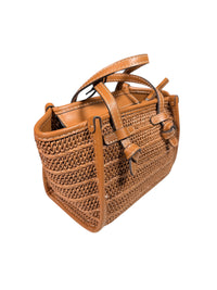 GIANNI CHIARINI RAFFIA SMALL TOTE - CARAMEL