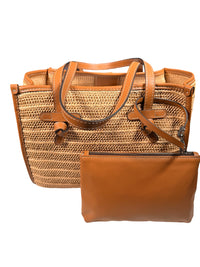 GIANNI CHIARINI RAFFIA LARGE TOTE - NATURAL
