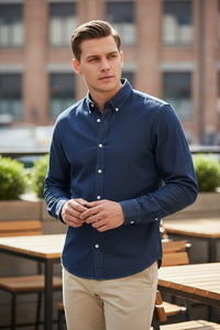 MAZZARELLI SPORT SHIRT - DARK BLUE DENIM