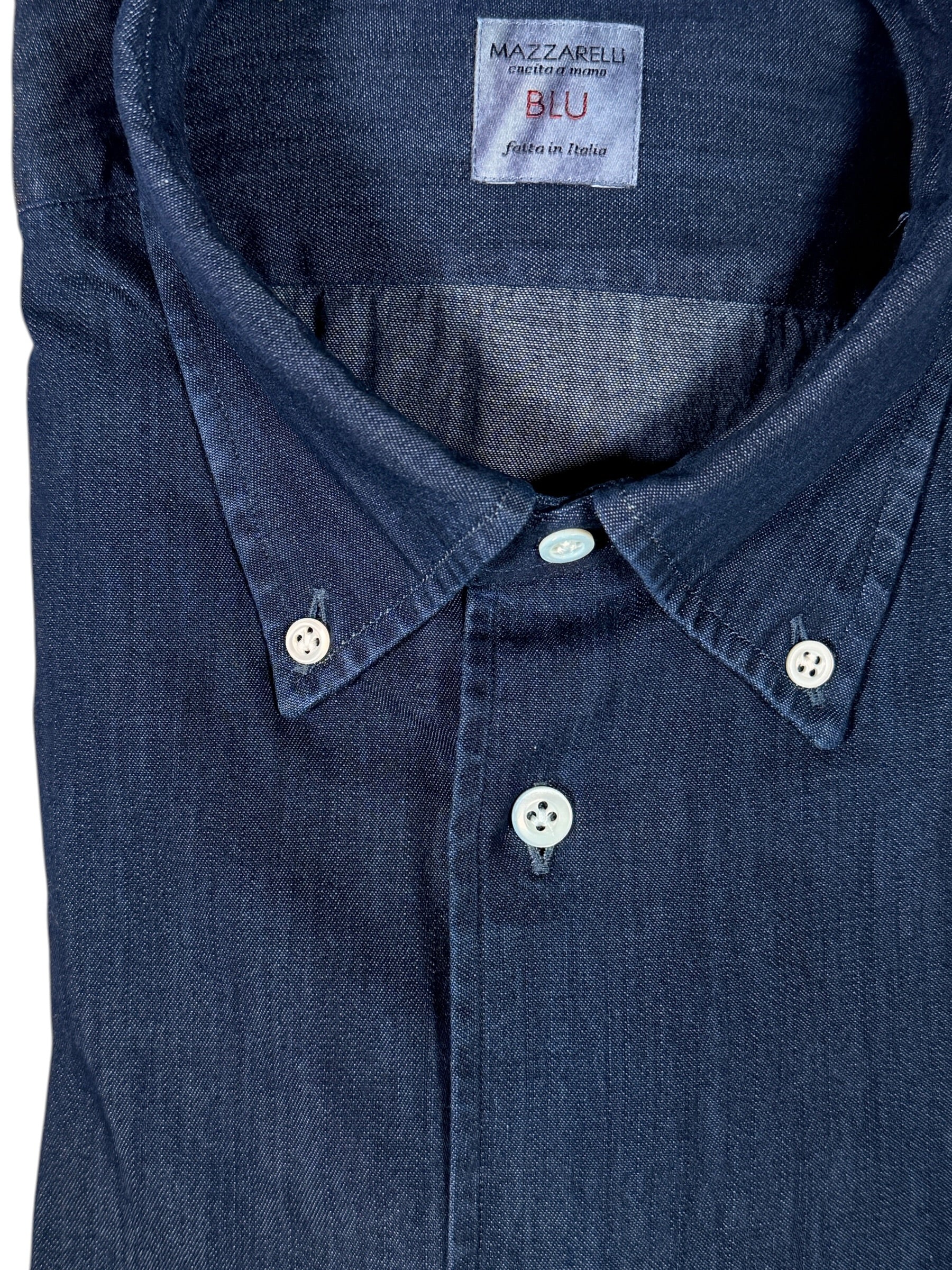 MAZZARELLI SPORT SHIRT - DARK BLUE DENIM