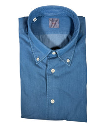 MAZZARELLI SPORT SHIRT - MID BLUE DENIM