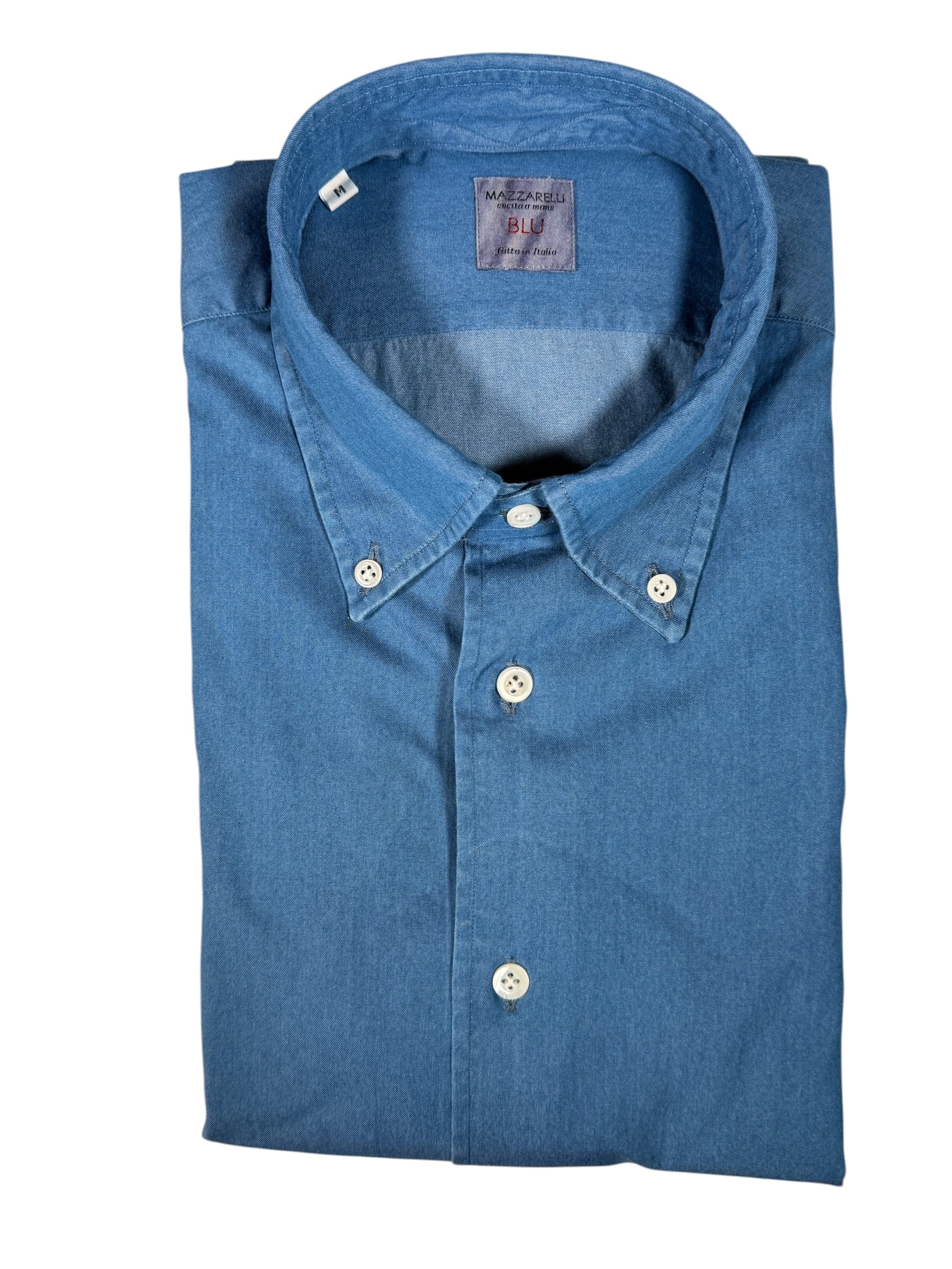 MAZZARELLI SPORT SHIRT - MID BLUE DENIM