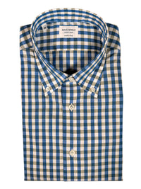 MAZZARELLI SPORT SHIRT - ROYAL & GREEN CHECK