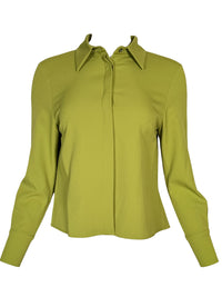 ESTELLE AND FINN CROP PLEAT BACK SHIRT - FERN