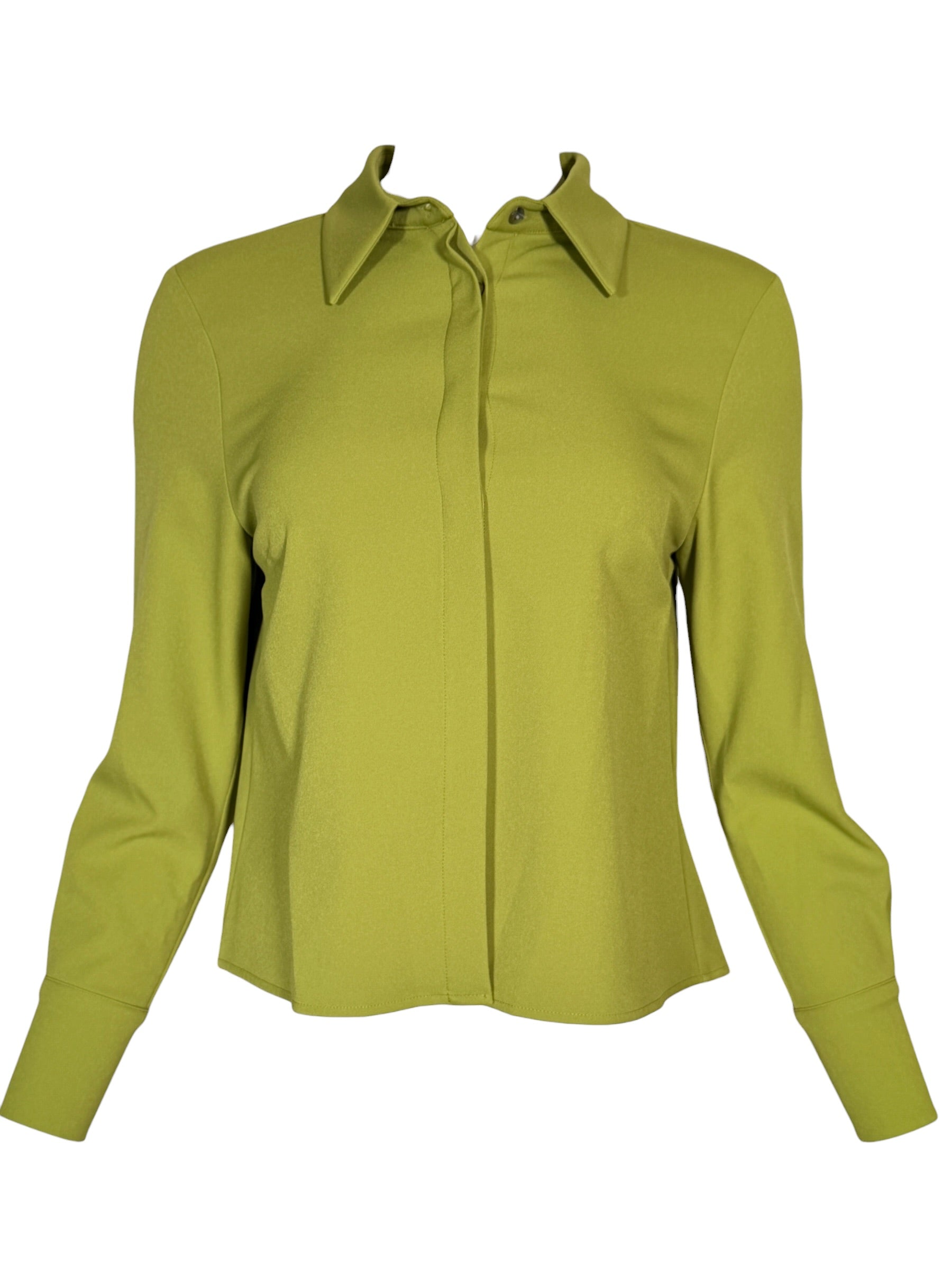 ESTELLE AND FINN CROP PLEAT BACK SHIRT - FERN