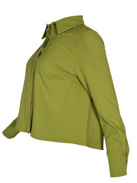 ESTELLE AND FINN CROP PLEAT BACK SHIRT - FERN