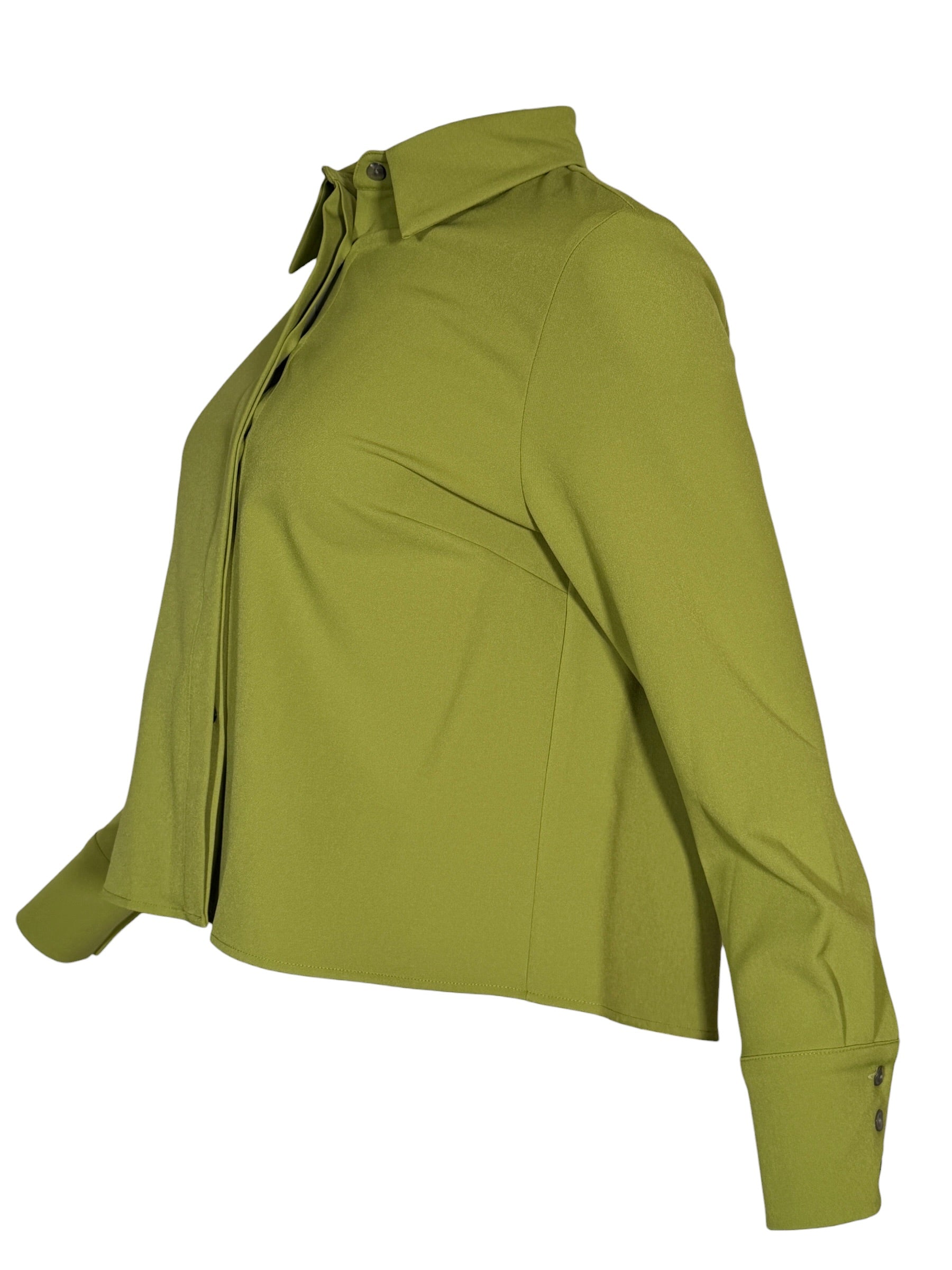 ESTELLE AND FINN CROP PLEAT BACK SHIRT - FERN